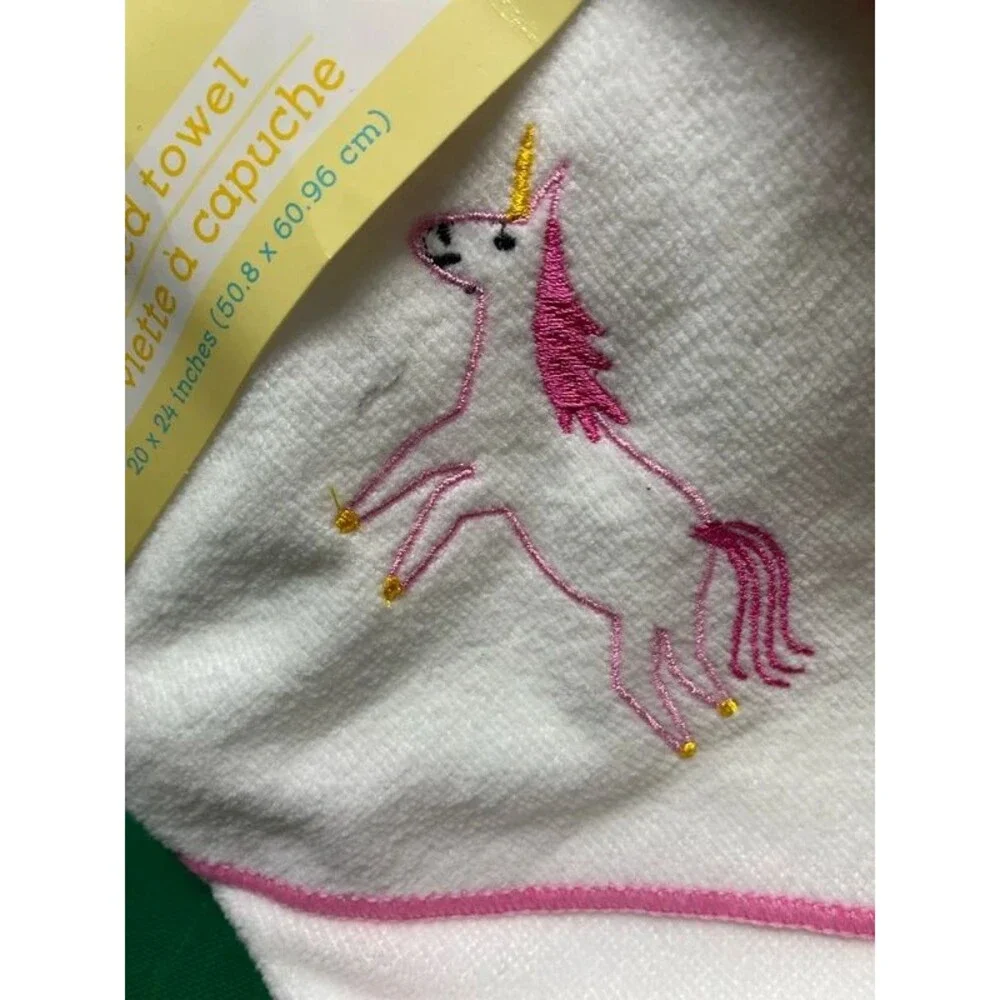 Hooded towel 20X24 pink white child’s towel